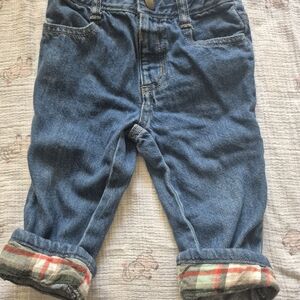 Gymboree Blue Jeans with Plaid Cuffs